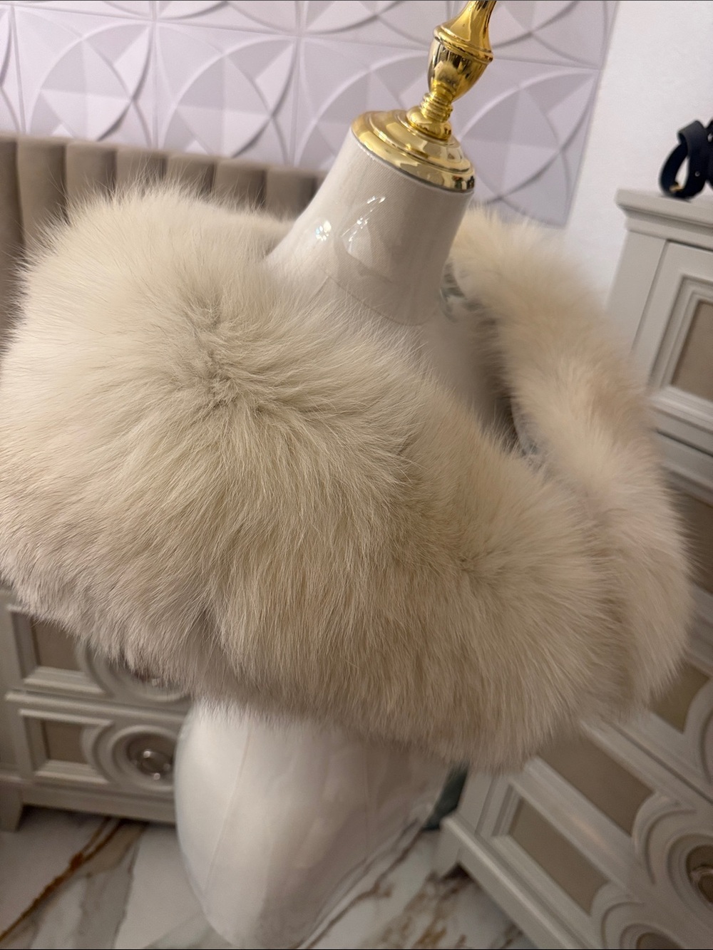 Saga fox fur shawl wrap